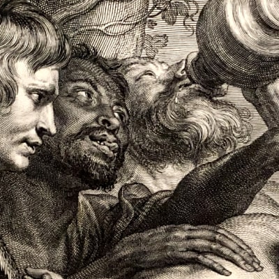 Schelte a Bolswert (nach Anthonis van Dyck), Der trunkene Silen, 2. Zustand, ca. 1635