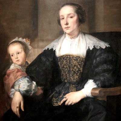 Anthonis van Dyck, Anna van Thielen mit ihrer Tochter, ca. 1631-32<