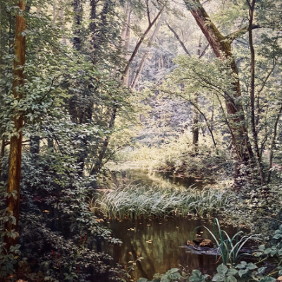 Henri Biva, Ein Teich im Wald, 1895/1920